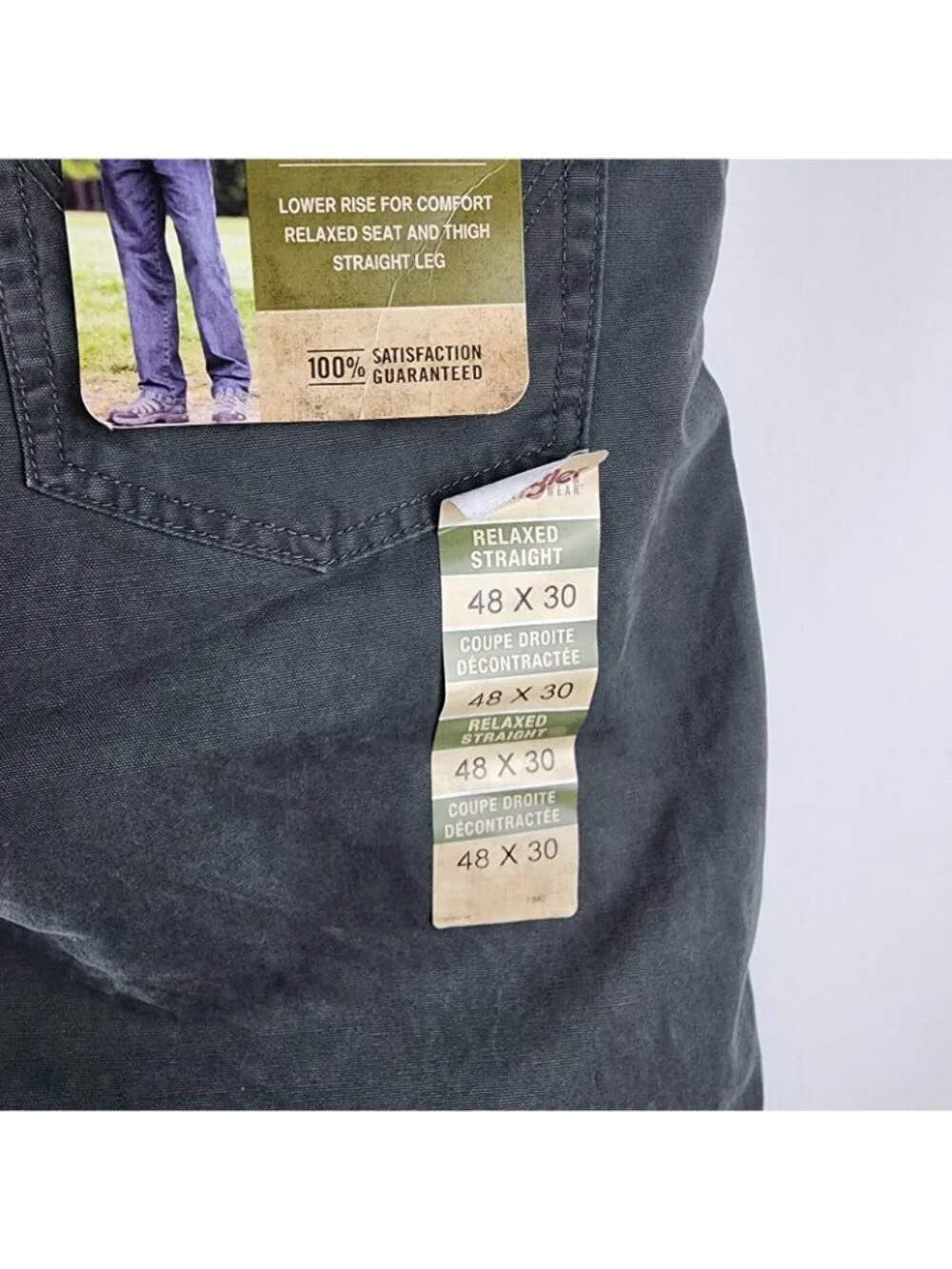 Wrangler Jeans Mens 48x30 RUGGED WEAR Regular Straight Fit Green